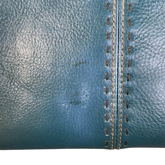 FOSSIL VTG Pebble Leather Shoulder Bag Aqua Blue Classic Everyday City Resort - Picture 10 of 10